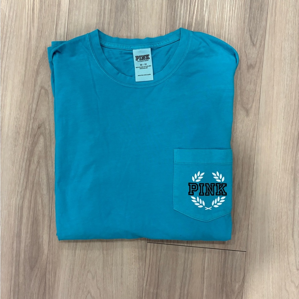 PINK Victoria's Secret Blue long sleeve T-Shirt